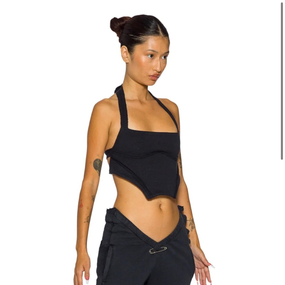 Sami Miro Vintage Black Terry Halter Top